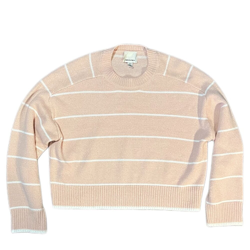 Industry Republic Light Pink Striped Knit Sweatshirt Size Medium